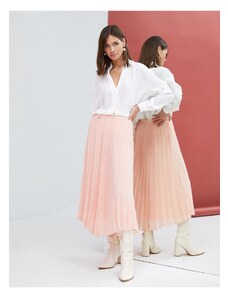 Koton Pleated Midi Skirt Chiffon Asymmetrical Cut Lined