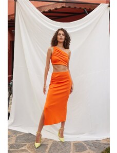 VATKALI Flam Draped Skirt and Bustier Set