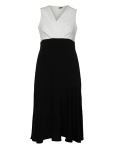 Trendyol Curve Black Color Block Midi Woven Dress