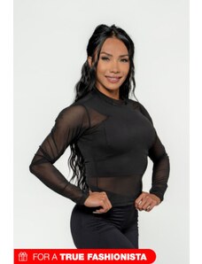 Women's long-sleeved top NEBBIA INTENSE Sheer Gold/gold