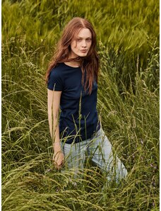 Navy blue Iconic women's t-shirt in combed cotton Fruit of the Loom