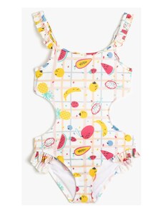 Koton Girl's Pattern Swimsuit