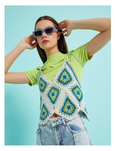 Koton Geometric Patterned Knitted Crop Undershirt