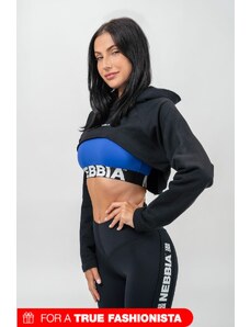 NEBBIA Crop sweatshirt with long sleeves and hood GYM TIME
