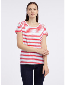 Orsay Bílo-červené dámské pruhované tričko - Dámské