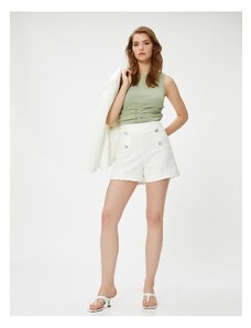 Koton Sleeveless Blouse Slim Fit Shirring Detailed