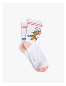 Koton Tom and Jerry Crewneck Socks Licensed Embroidered