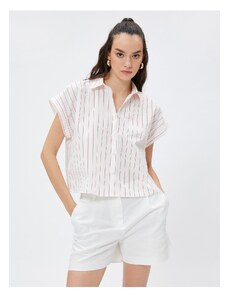 Koton Cotton Crop Shirt with Pockets
