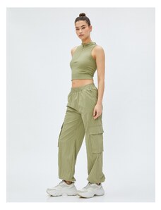 Koton Parachute Pants with Elastic Waist, Large Pocket Detailed.