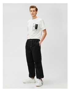 Koton Parachute Jeans Pants with Elastic Waist Pocket Detailed Cotton.