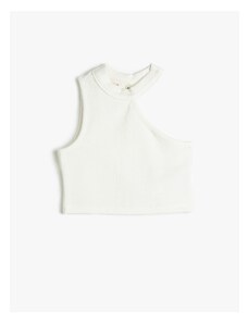 Koton Crop Top One-Shoulder Sleeveless Corduroy