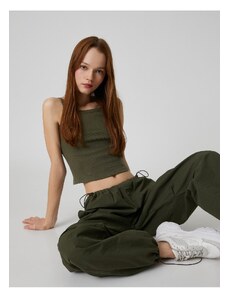 Koton Crop Athlete Basic with Thin Strap and Piping Detail