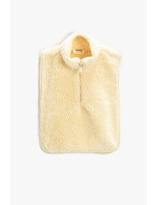 Koton Plush Poncho High Neck Half Zipper