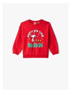 Koton Christmas Themed Snoopy Printed Licensed Sweatshirt Long Sleeve Crew Neck