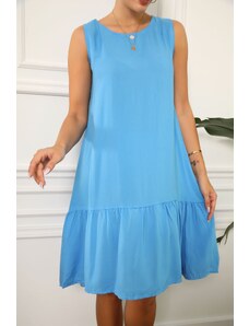 armonika Women's Blue sleeveless skirt with FRILLE DRESS