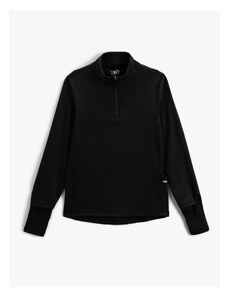 Koton Basic Sports Sweatshirt Standing Neck Half-Zip Pocket Detailed.