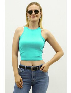 Madmext Mad Girls Turquoise Crop Top Mg361