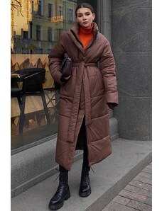 Madmext Brown Long Women's Puffer Coat