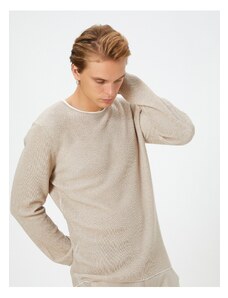 Koton Knitwear Sweater Crew Neck Textured Slim Fit Long Sleeved
