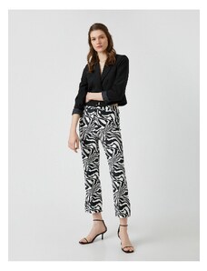 Koton Zebra vzorované kalhoty slim cut