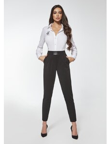 Bas Bleu KINSLEY women's elegant trousers with leather insert