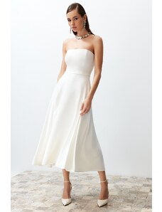 Trendyol Bridal White Waist Opening/Skater Wedding/Nikah Long Evening Dress