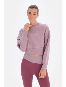 Dagi Women's Lilac Quilted Crop Sweatshirts