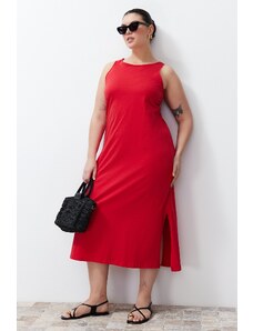 Trendyol Curve Red Midi Knitted Dress