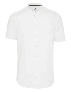 Pánská lněná košile Pure se stojáčkem bílá 3801_22620_900