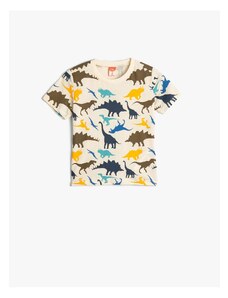 Koton T-Shirt Short Sleeve Crew Neck Dinosaur Graphic Printed Cotton