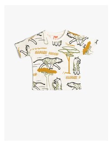 Koton T-Shirt Safari Themed Short Sleeve Cotton