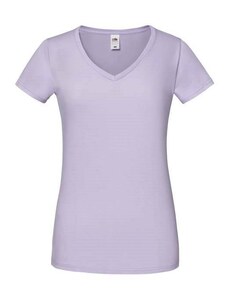 Lavender Women's T-shirt Iconic Vneck Fruit of the Loom