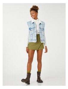 Koton Textured High Waist Mini Skirt With Shorts