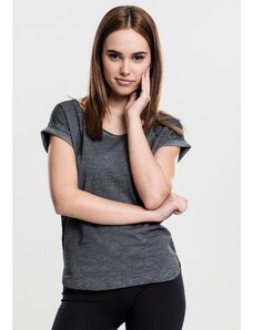UC Ladies Dámské tričko s dlouhým zády ve tvaru spreje s barvivem tmavě šedé