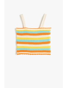 Koton Girls' Beige Striped Sweater