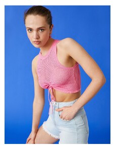 Koton Crop Undershirt Gathered Detailed Crew Neck