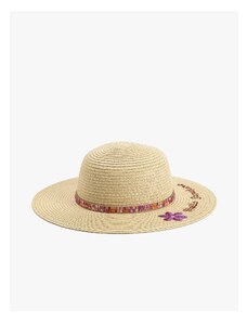 Koton Straw Hat with Stamp-Sequin Detail