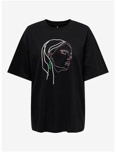 Černé dámské oversize tričko ONLY Ola - Dámské