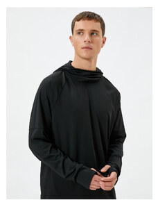 Koton Hooded Sports Sweatshirt High Neck Long Sleeve