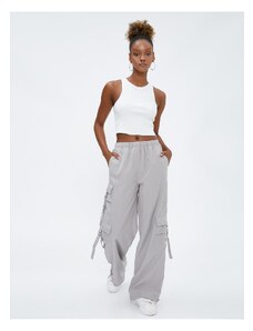 Koton Cargo Pants Wide Leg, Relaxed Cut, Multiple Pockets on the Side.