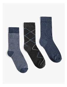 Koton 3-Piece Socks Set Multicolored Geometric Pattern