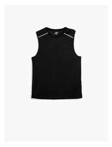 Koton Athletic Singlets with Stripe Print Crew Neck Sleeveless