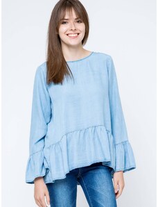 Euphory Blouse Euphora a'la jeans fastened with buttons at the back blue