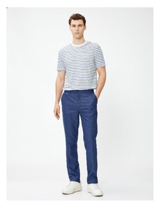 Koton Fabric Trousers, Slim Fit, Button Detailed, Pockets.