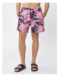 Koton Swimsuit Shorts Leaf Printed Waist Laced Pocket