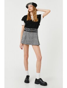 Koton Shorts Skirt Double Belt Detailed Wide Pleated