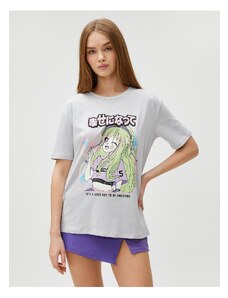 Koton Anime T-Shirt Printed Short Sleeve Crew Neck