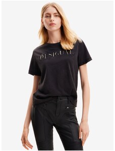 Černé dámské tričko Desigual Dublin - Dámské
