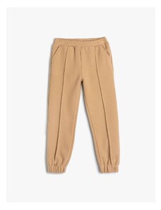 Koton Jogger Sweatpants with Pockets, Elastic Waist, Rib Detail