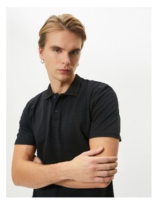 Koton Polo Neck T-Shirt Button Detailed Short Sleeve